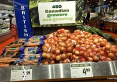 Produce from Canadian growers was on display though these carrots and onions were from both Canada and the U.S.