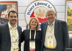 Jesse MacIntyre and Ray Keenan, both of Rollo Bay Holdings Ltd. with Kendra Mills of the P.E.I. Potato Board.